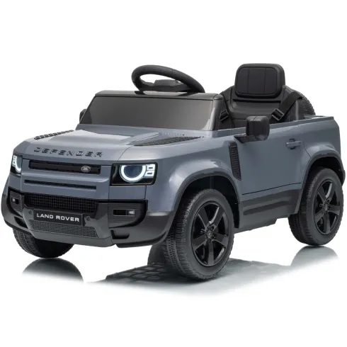 Defender Small Macchina Elettrica per Bambini 12V Grigio MP3 Luci LED