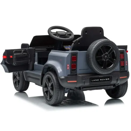 Defender Small Macchina Elettrica per Bambini 12V Grigio MP3 Luci LED