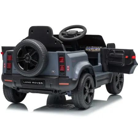 Defender Small Macchina Elettrica per Bambini 12V Grigio MP3 Luci LED