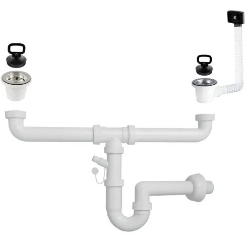 Lavello da Appoggio 80x50 cm 2 Vasche in Acciaio Inox per Cucina