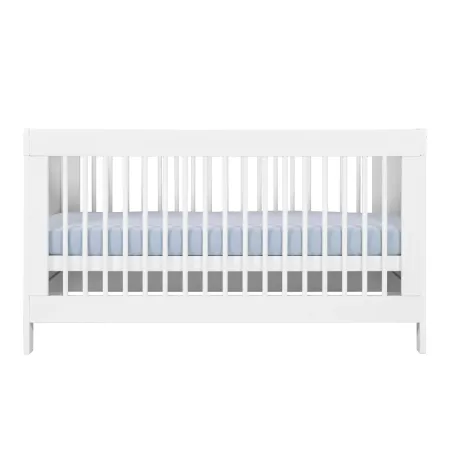 Lettino per Bambini 70x140 cm in Legno Bianco con Sponde Regolabili