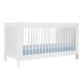 Lettino per Bambini 70x140 cm in Legno Bianco con Sponde Regolabili