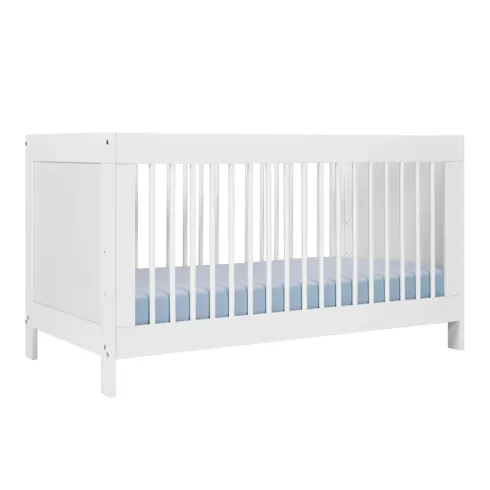Lettino per Bambini 70x140 cm in Legno Bianco con Sponde Regolabili