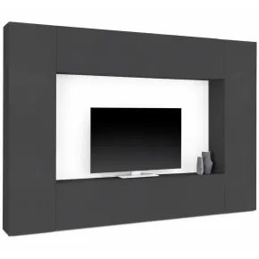 Mobile Porta TV Parete Attrezzata da Soggiorno Antracite Opaco 260 cm