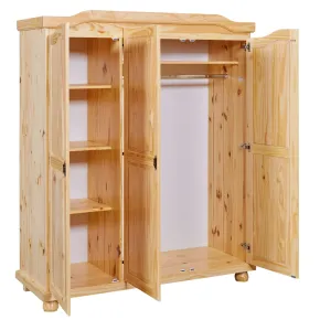 Armadio a 3 Ante in Legno Appendiabiti Mobile Camera da Letto Cabina Guardaroba | BricoShop24 2