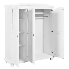 Armadio a 3 Ante Bianco Legno Appendiabiti Mobile Camera Letto Cabina Guardaroba | BricoShop24 2
