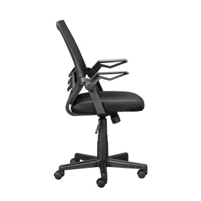 Sedia con Braccioli Nera Poltrona Ufficio Ruote Reclinabile Imbottita Scrivania | BricoShop24 2