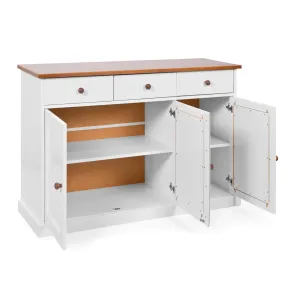Mobile Credenza 3 Ante 3 Cassetti Bianco Noce Madia Dispensa da Soggiorno Cucina 2