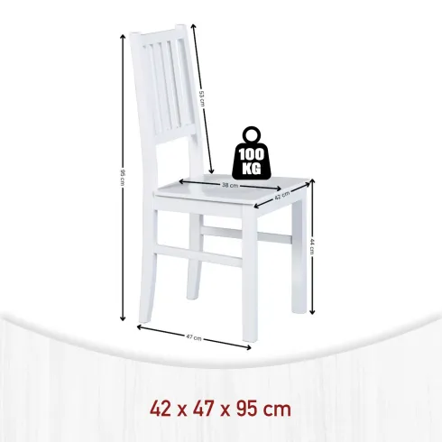 2 Sedie Bianche in Legno Massello Moderne da Salotto per Cucina Soggiorno Design | BricoShop24