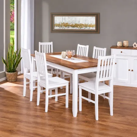 2 Sedie Bianche in Legno Massello Moderne da Salotto per Cucina Soggiorno Design | BricoShop24