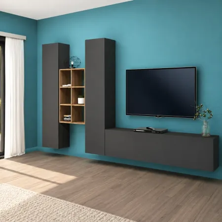 Colonne Armadio Mobile Porta TV Libreria da Soggiorno 320 cm Antracite