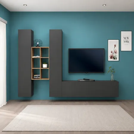 Colonne Armadio Mobile Porta TV Libreria da Soggiorno 320 cm Antracite