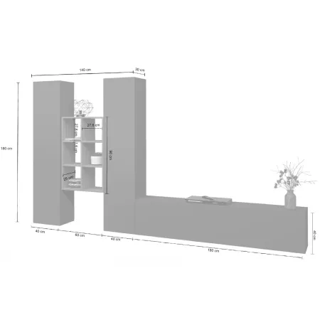 Colonne Armadio Mobile Porta TV Libreria da Soggiorno 320 cm Antracite