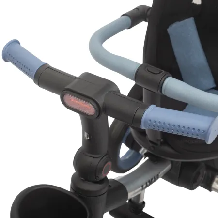 Triciclo Passeggino Evolutivo Bambini Blu 7 Modalità Sedile Girevole