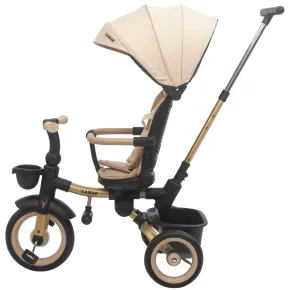 Triciclo Passeggino Evolutivo Bambini Beige 7 Modalità Sedile Girevole 2