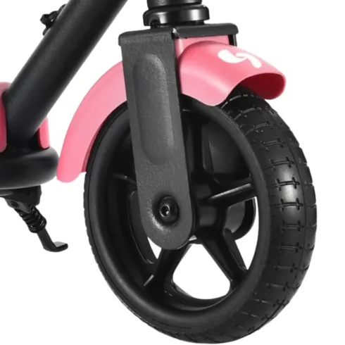 Monopattino Elettrico 24V per Bambini Rosa Pieghevole 3 Velocità LED