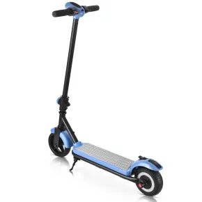 Monopattino Elettrico 24V per Bambini Blu Pieghevole 3 Velocità LED 2
