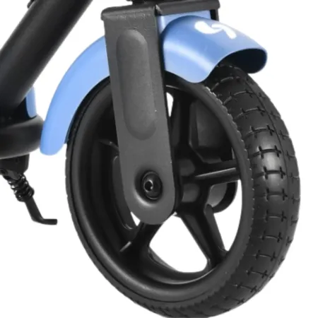 Monopattino Elettrico 24V per Bambini Blu Pieghevole 3 Velocità LED