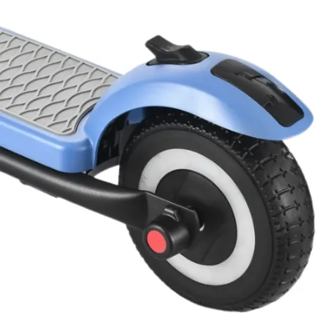 Monopattino Elettrico 24V per Bambini Blu Pieghevole 3 Velocità LED