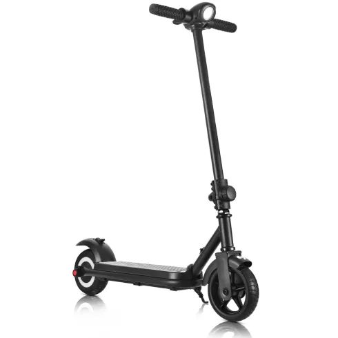Monopattino Elettrico 24V per Bambini Nero Pieghevole 3 Velocità LED