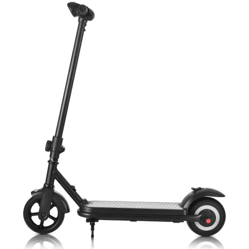 Monopattino Elettrico 24V per Bambini Nero Pieghevole 3 Velocità LED