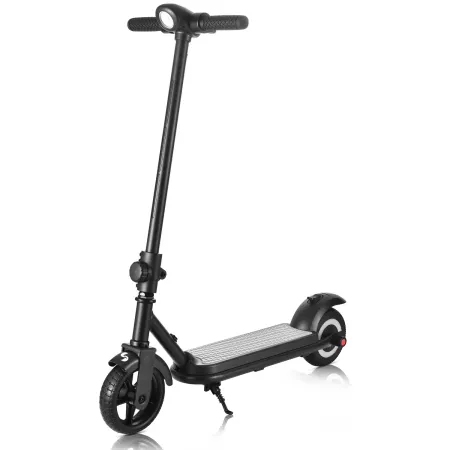Monopattino Elettrico 24V per Bambini Nero Pieghevole 3 Velocità LED
