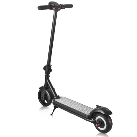 Monopattino Elettrico 24V per Bambini Nero Pieghevole 3 Velocità LED