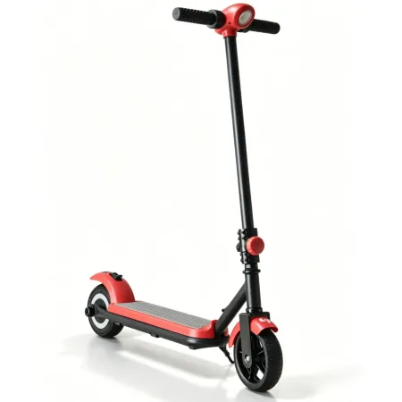 Monopattino Elettrico 24V per Bambini Rosso Pieghevole 3 Velocità LED