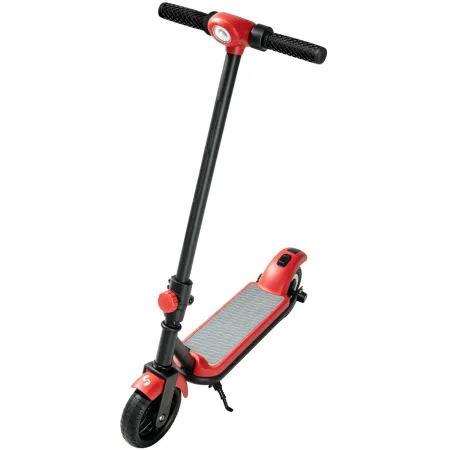 Monopattino Elettrico 24V per Bambini Rosso Pieghevole 3 Velocità LED