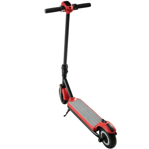 Monopattino Elettrico 24V per Bambini Rosso Pieghevole 3 Velocità LED