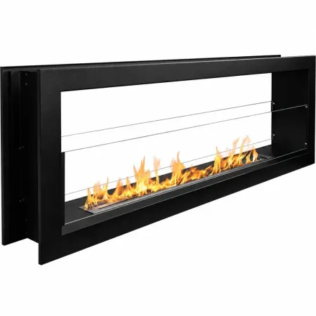 Camino Bioetanolo Bifacciale da Incasso 120x15x40 cm 3 kW Nero