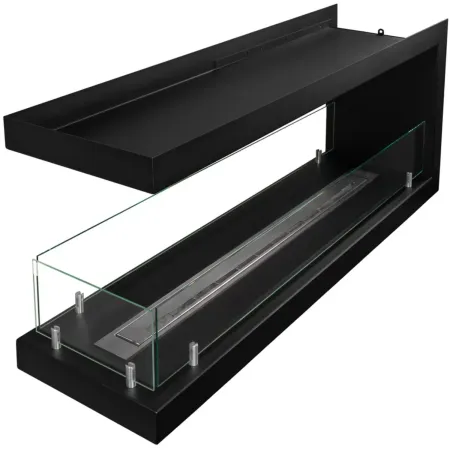 Camino Bioetanolo Trifacciale da Incasso 120x30x50 cm 3 kW Nero