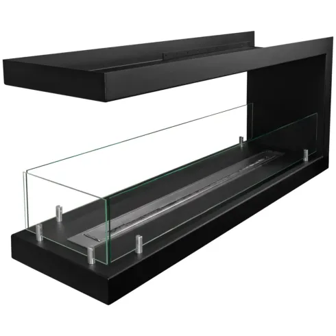 Camino Bioetanolo Trifacciale da Incasso 120x30x50 cm 3 kW Nero