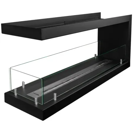 Camino Bioetanolo Trifacciale da Incasso 120x30x50 cm 3 kW Nero