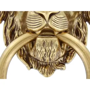 Anello Battente per Porta Blindata Leone in Ottone 109x190 mm Oro 2