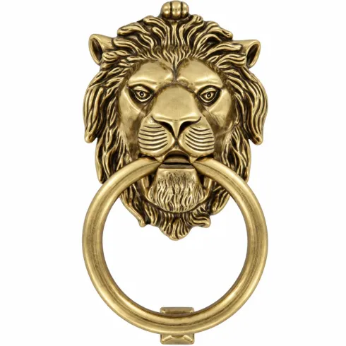 Anello Battente per Porta Blindata Leone in Ottone 109x190 mm Oro