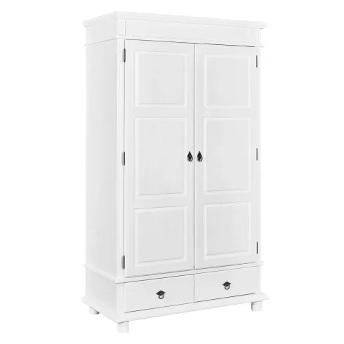 Armadio 2 Ante 2 Cassetti h 200 Bianco Ripiani Cassetti Mobile Cabina Guardaroba