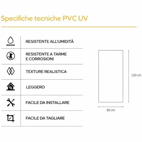 Set 6 Pannelli Effetto Marmo Nero in PVC UV Impermeabile da Parete