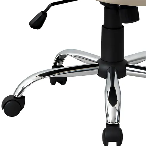 Sedia Ufficio con Ruote Beige Imbottita Braccioli Scrivania Poltrona Ergonomica | BricoShop24