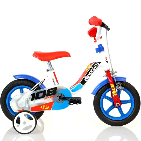 Bicicletta per Bambino 10 Pollici con Rotelle 2 3 4 anni Bici Bimbo Dino Bikes