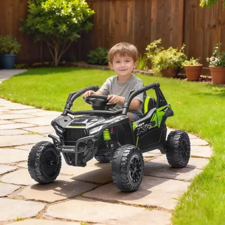 Auto Elettrica per Bambini Kawasaki Buggy 12V Nero con Radiocomando