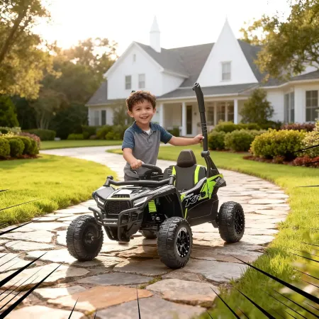 Auto Elettrica per Bambini Kawasaki Buggy 12V Nero con Radiocomando