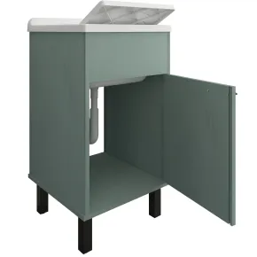 Mobile Lavatoio 45x50x85 cm in PVC Verde Vasca in PP Interno Esterno 2