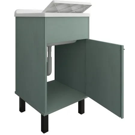 Mobile Lavatoio 45x50x85 cm in PVC Verde Vasca in PP Interno Esterno