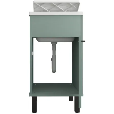 Mobile Lavatoio 45x50x85 cm in PVC Verde Vasca in PP Interno Esterno