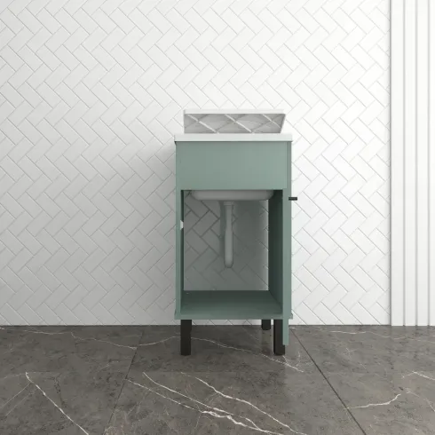Mobile Lavatoio 45x50x85 cm in PVC Verde Vasca in PP Interno Esterno
