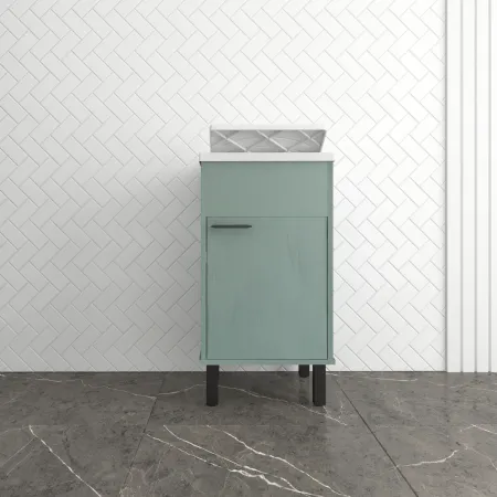 Mobile Lavatoio 45x50x85 cm in PVC Verde Vasca in PP Interno Esterno