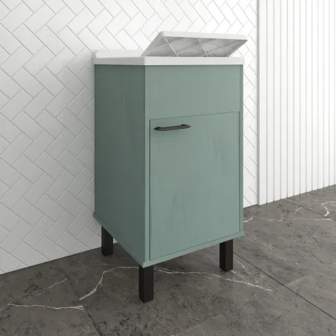 Mobile Lavatoio 45x50x85 cm in PVC Verde Vasca in PP Interno Esterno