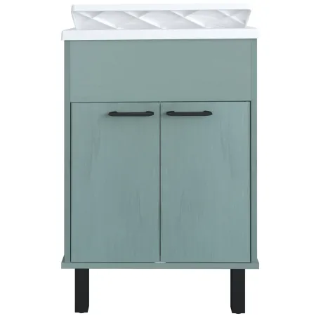 Mobile Lavatoio 60x50x85 cm in PVC Verde Vasca in PP Doppia Anta
