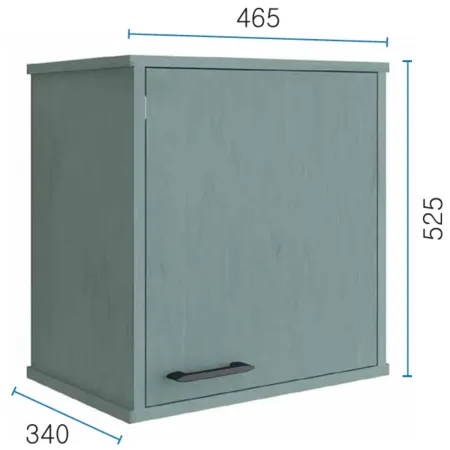 Pensile Lavanderia 46,5x34x52,5 cm in PVC Verde con Ripiano Interno